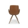Antique Tan Faux Leather Pair of Dining Chairs