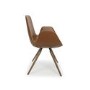 Antique Tan Faux Leather Pair of Dining Chairs