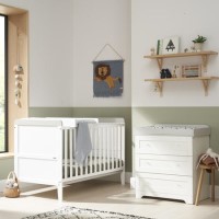 2 Piece Nursery Furniture Set with Cot Bed and Changing Table in White and Grey - Rio - Tutti Bambini 2 Piece Nursery Furniture Set with Cot Bed and Changing Table in White and Grey - Rio - Tutti Bambini