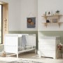 2 Piece Nursery Furniture Set with Cot Bed and Changing Table in White and Grey - Rio - Tutti Bambini