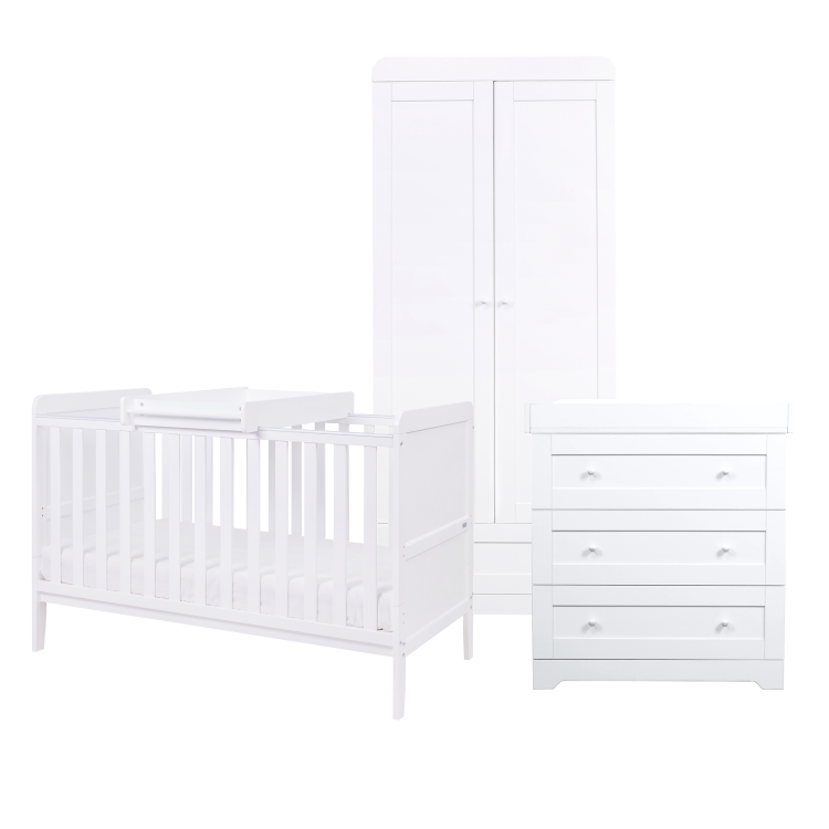 Tutti Bambini Rio White 3 Piece Nursery Furniture Set  