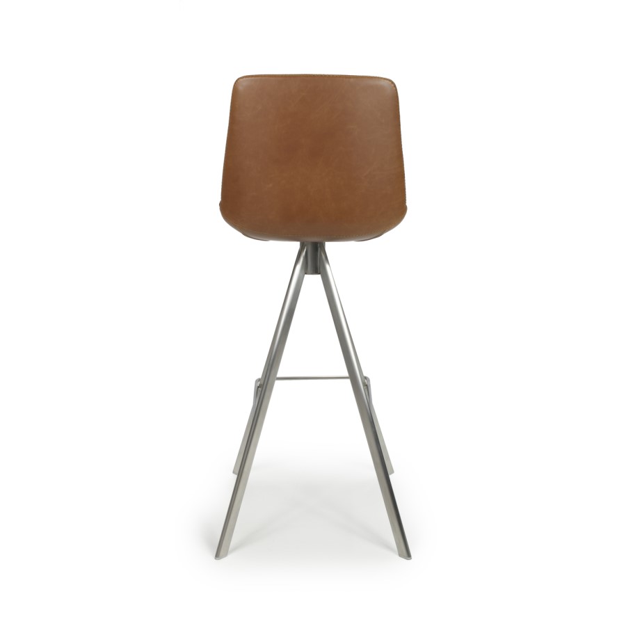 Antique Tan Faux Leather Bar Stool