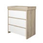 2 Piece Nursery Furniture Set with Cot Bed and Changing Table in White and Oak - Modena - Tutti Bambini