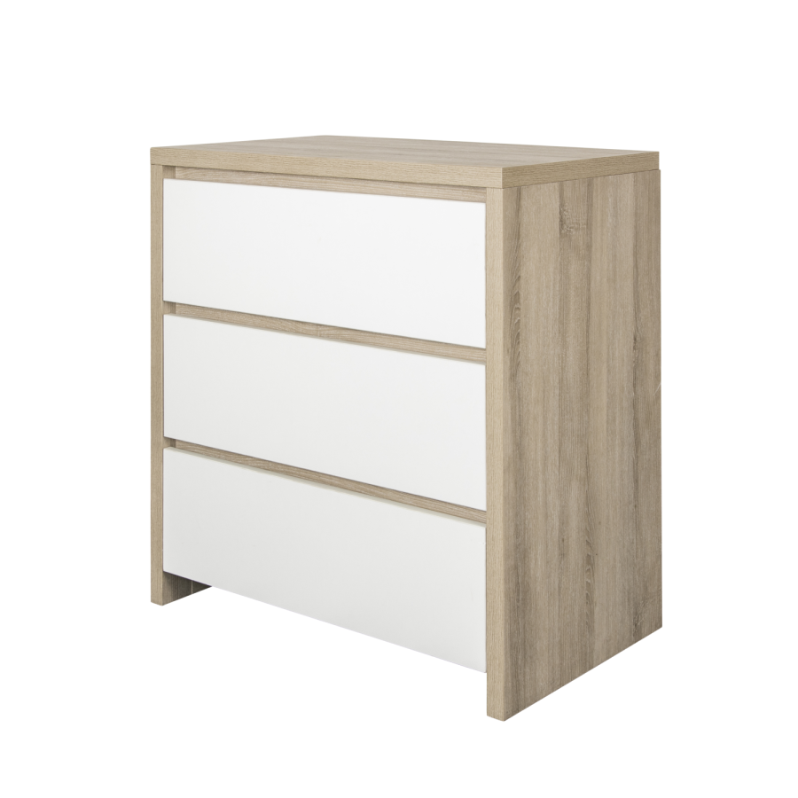 2 Piece Nursery Furniture Set with Cot Bed and Changing Table in White and Oak - Modena - Tutti Bambini