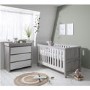2 Piece Nursery Furniture Set with Cot Bed and Changing Table in White and Grey - Modena - Tutti Bambini