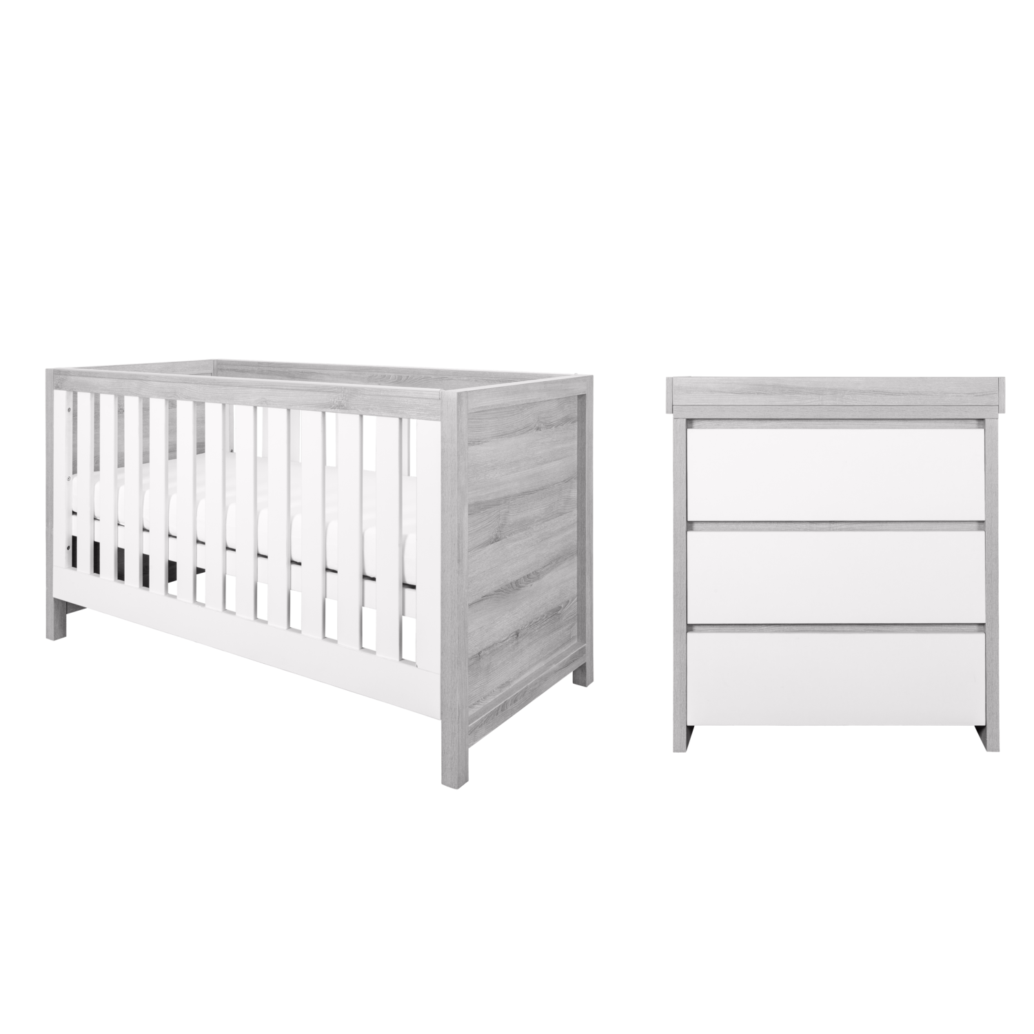 2 Piece Nursery Furniture Set with Cot Bed and Changing Table in