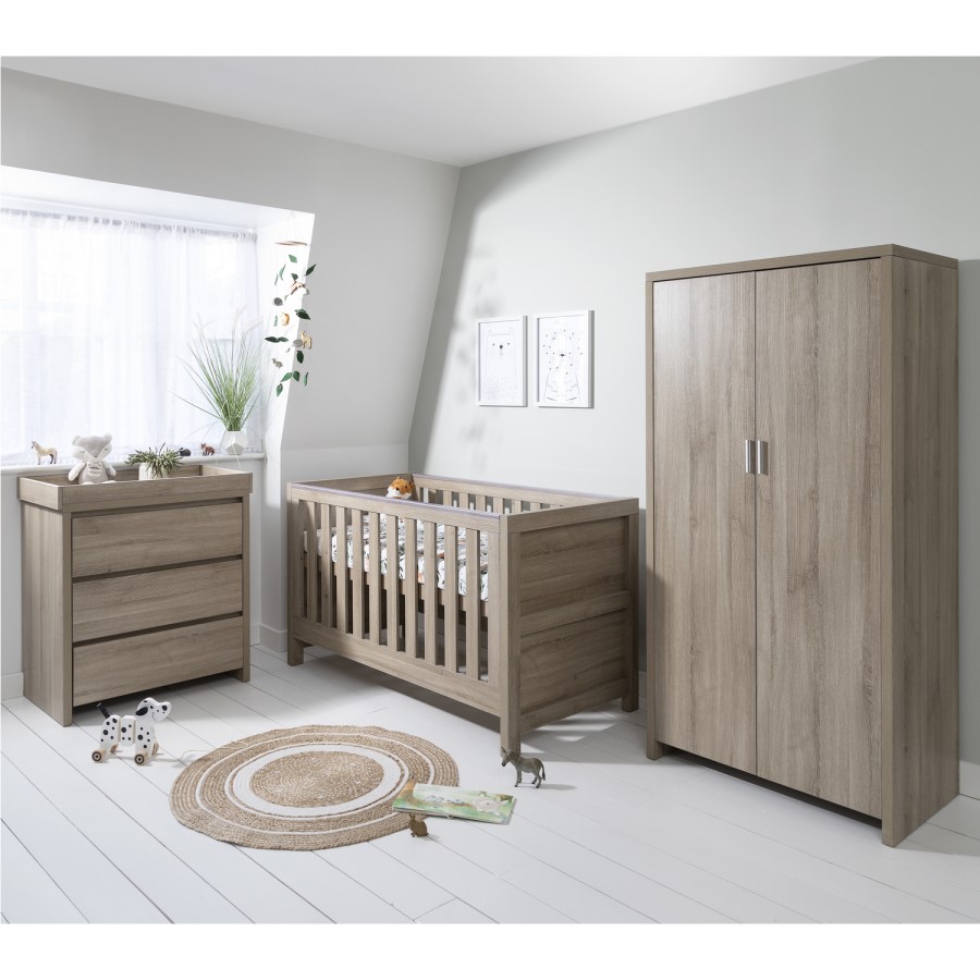 Tutti Bambini Modena Oak 3 Piece Nursery Furniture Set 