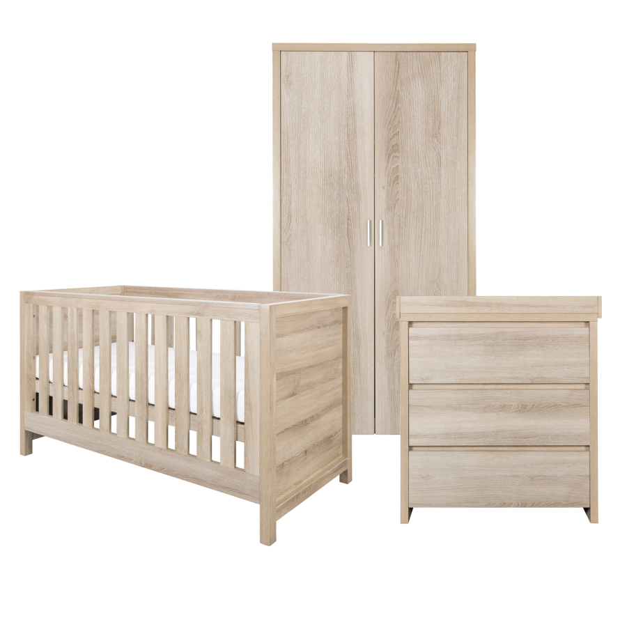 Tutti Bambini Modena Oak 3 Piece Nursery Furniture Set 