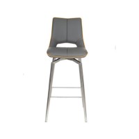 Carseat Grey Faux Leather Bar Stool 