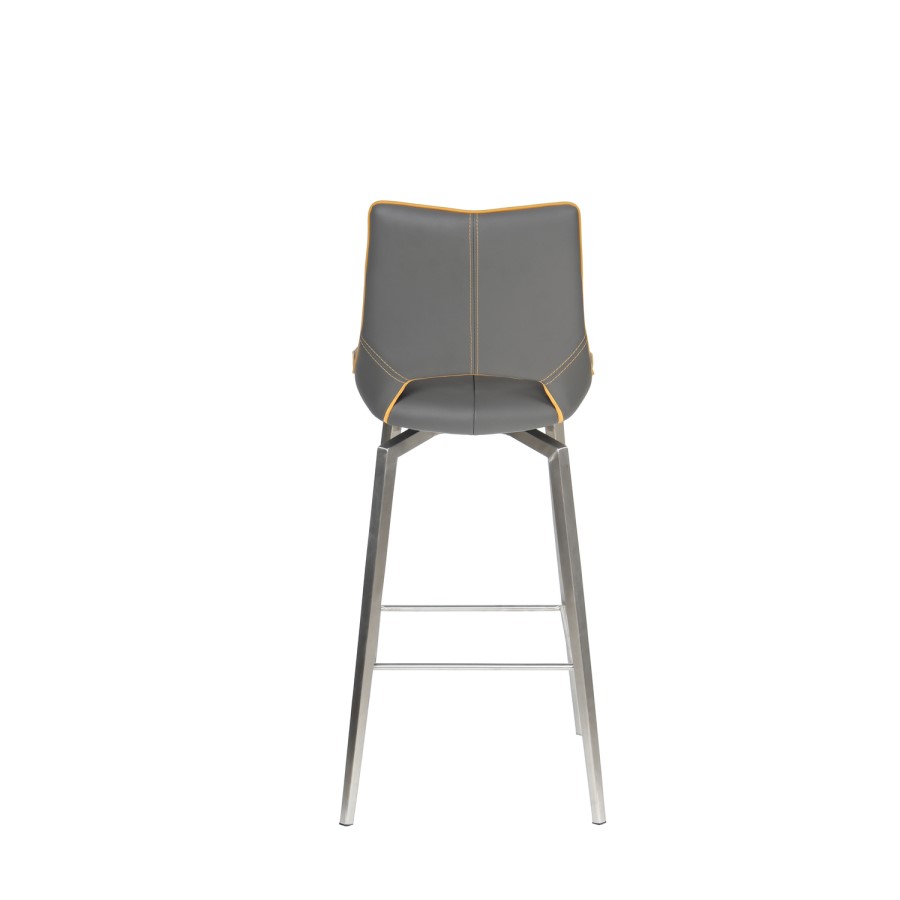 Carseat Grey Faux Leather Bar Stool 