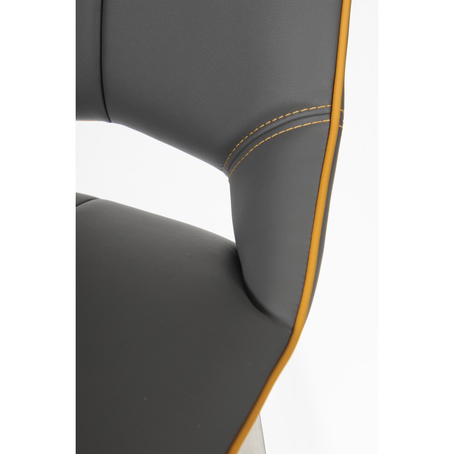 Carseat Grey Faux Leather Bar Stool 