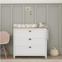 2 Piece Nursery Furniture Set with Cot Bed and Changing Table in White and Oak - Verona - Tutti Bambini