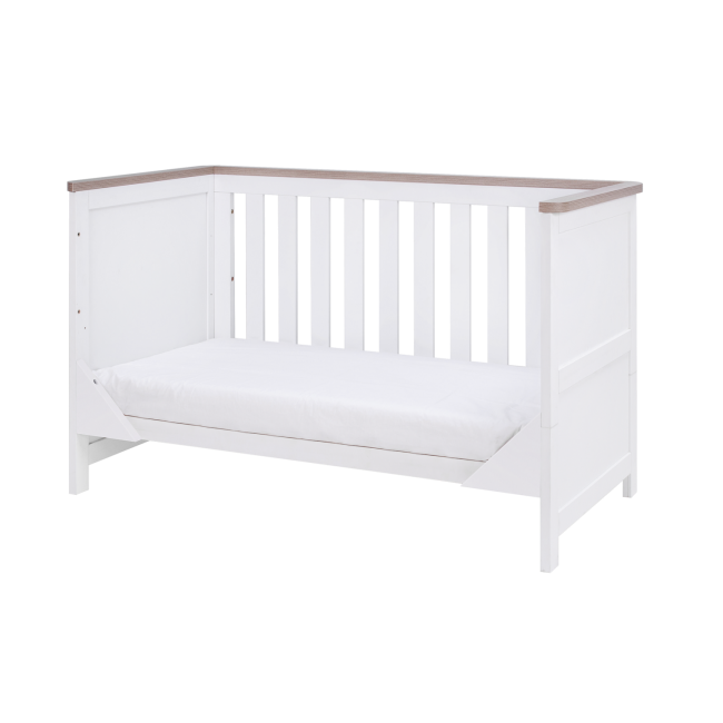 2 Piece Nursery Furniture Set with Cot Bed and Changing Table in White and Oak - Verona - Tutti Bambini