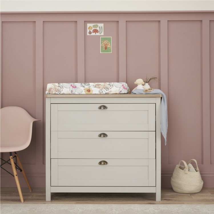 Tutti Bambini Verona 2 Piece Nursery Furniture Set in Dove Grey and Oak