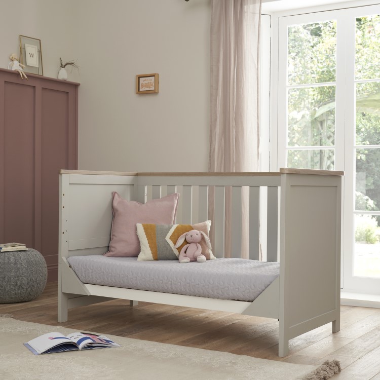 Tutti Bambini Verona 2 Piece Nursery Furniture Set in Dove Grey and Oak