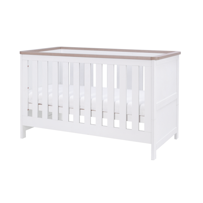 3 Piece Nursery Furniture Set in White and Oak - Verona - Tutti Bambini