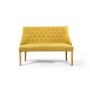 Yellow Fabric Button Dining Bench with Stud Detail