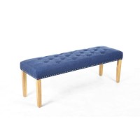 Blue Button Dining Bench