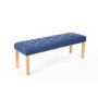 Blue Button Dining Bench