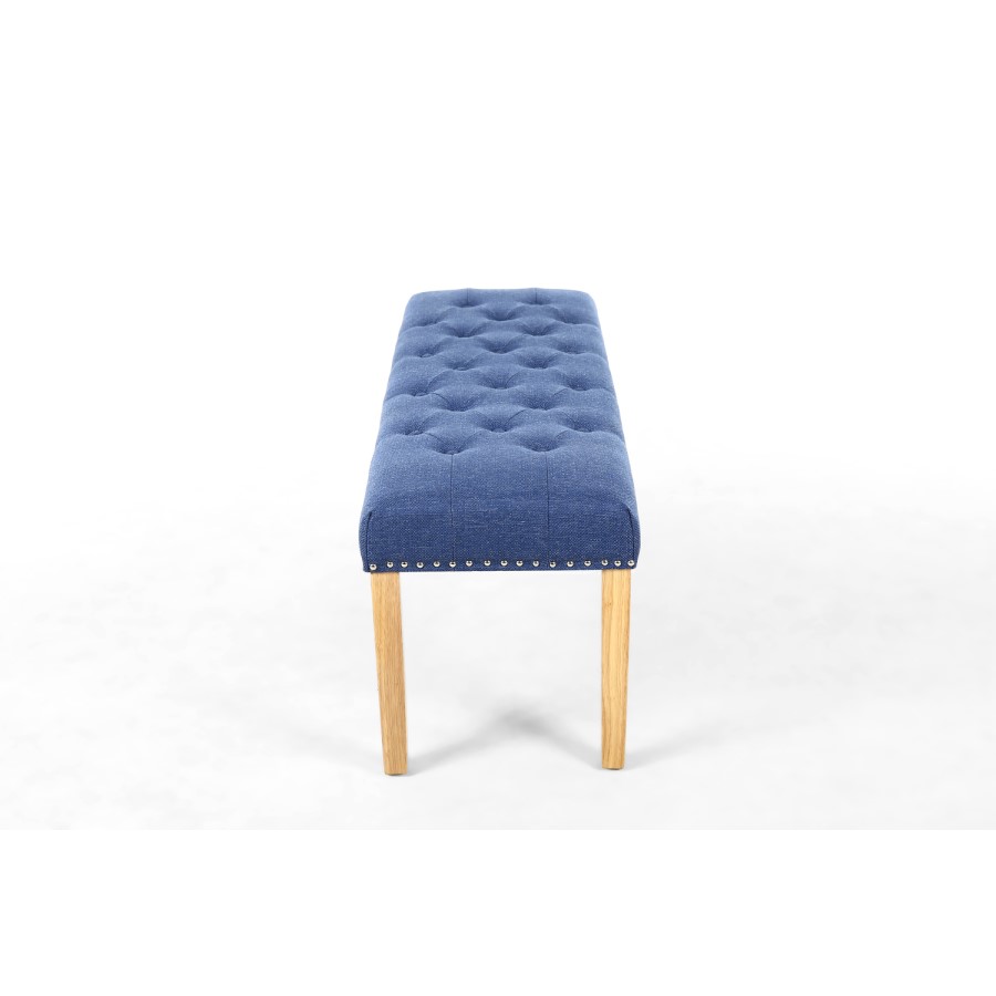 Blue Button Dining Bench