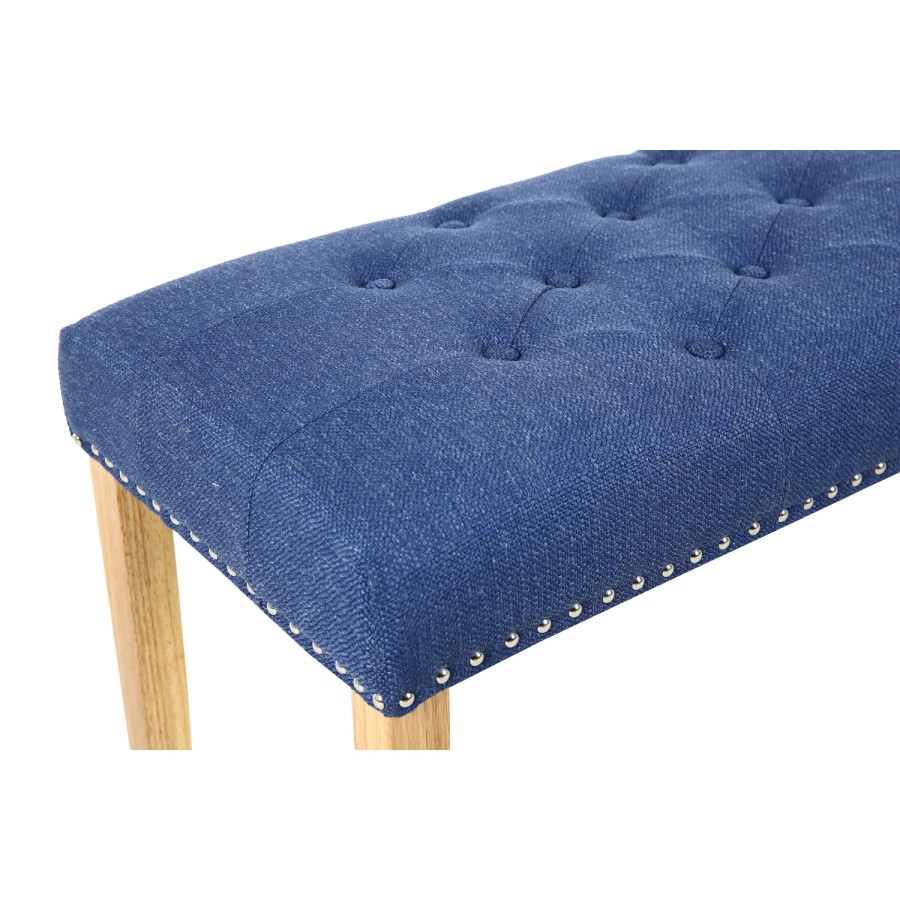 Blue Button Dining Bench
