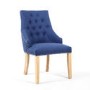 Sapphire Blue Button Back Stud Pair of Dining Chairs