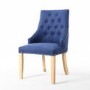 Sapphire Blue Button Back Stud Pair of Dining Chairs