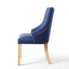 Sapphire Blue Button Back Stud Pair of Dining Chairs
