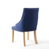 Sapphire Blue Button Back Stud Pair of Dining Chairs