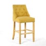 Yellow Fabric Button Back Bar Stool with Stud Detail