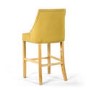 Yellow Fabric Button Back Bar Stool with Stud Detail