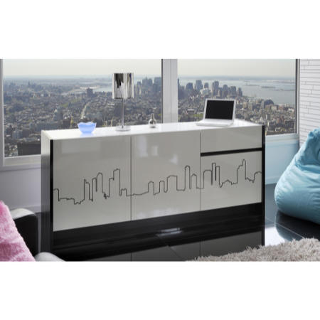 Parisot Urban Sideboard Black and White Lacquered Melamine