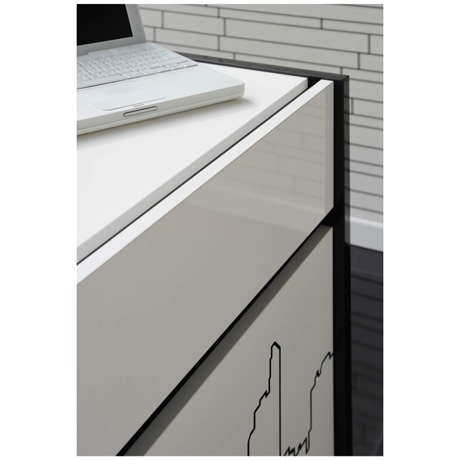 Parisot Urban Sideboard Black and White Lacquered Melamine
