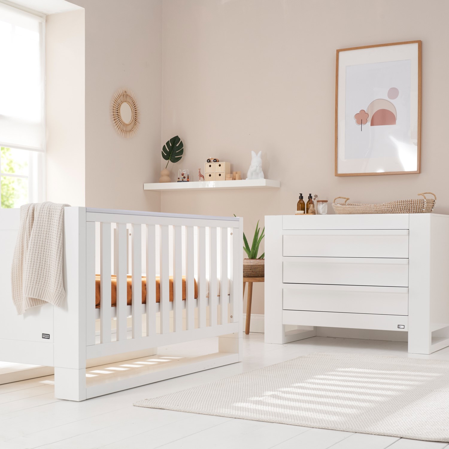 Tutti Bambini Rimini 2 Piece Room Set - High Gloss White - Furniture123