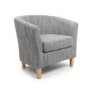 Shankar Grey Tweed Tub Chair & Stool Set