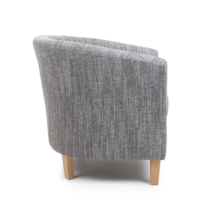 Shankar Grey Tweed Tub Chair & Stool Set