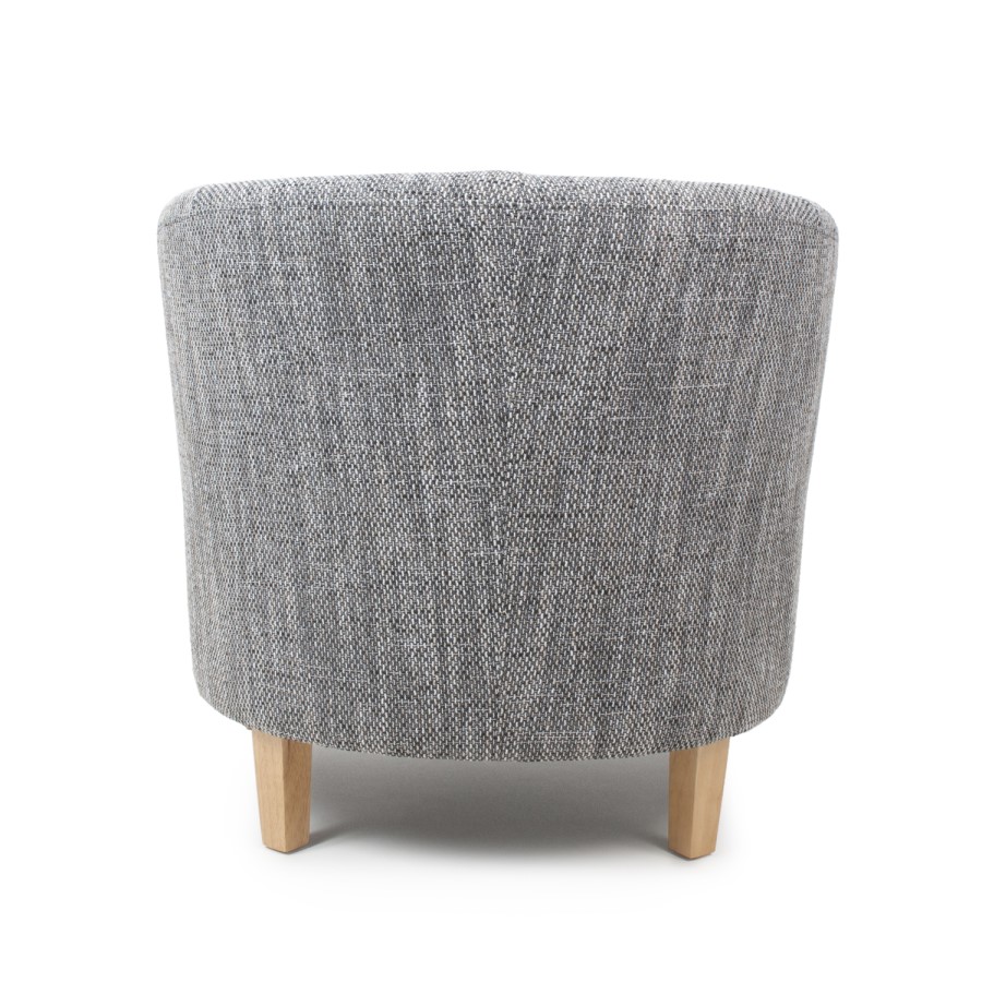 Shankar Grey Tweed Tub Chair & Stool Set