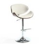 Havana Walnut Leather Effect Cream Bar Stool