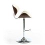 Havana Walnut Leather Effect Cream Bar Stool
