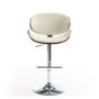 Havana Walnut Leather Effect Cream Bar Stool