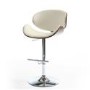 Havana Walnut Leather Effect Cream Bar Stool