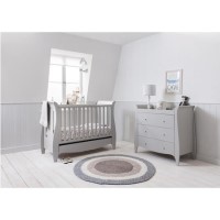 Grey 2 Piece Cot Bed with Changing Table Set -  Tutti Bambini Roma 