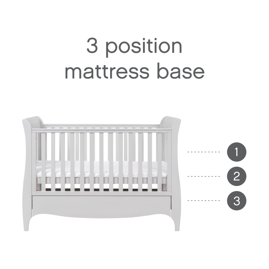 Grey 2 Piece Cot Bed with Changing Table Set -  Tutti Bambini Roma 