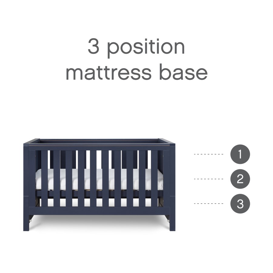 2 Piece Nursery Furniture Set with Cot Bed and Changing Table in Navy Blue - Tivoli - Tutti Bambini