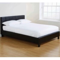 Mountrose Georgia Faux Leather 155cm King Size Bed in Black 