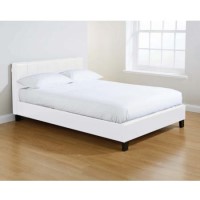 Mountrose Georgia Faux Leather 155cm King Size Bed In White 