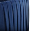 GRADE A1 - Round Midnight Blue Velvet Swivel Armchair with Pleated Detail