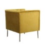 GRADE A1 - Square Yellow Velvet Armchair with Button Back Detail