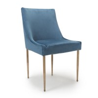 Shankar Earl Dining Chair in Caribbean Blue Brushed Velvet