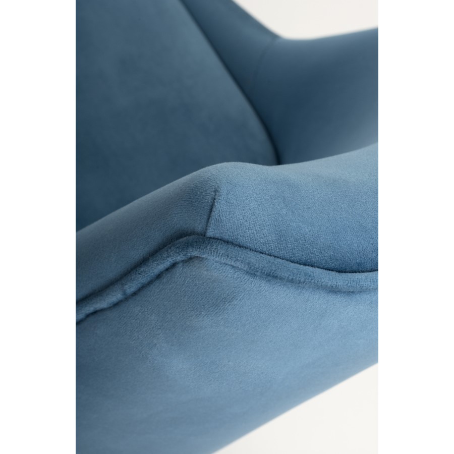 Shankar Earl Dining Chair in Caribbean Blue Brushed Velvet